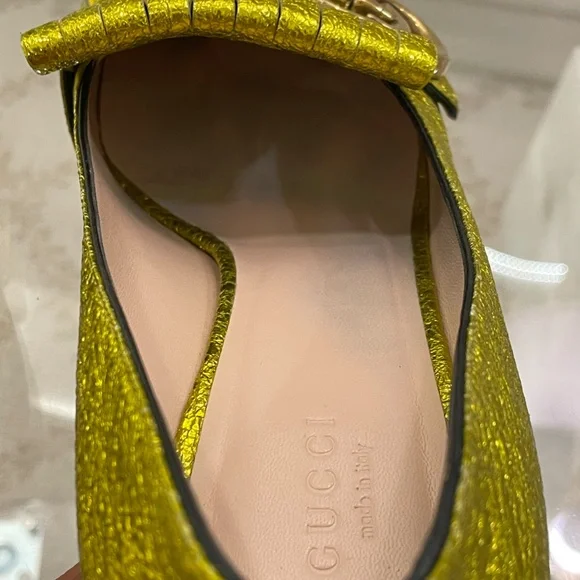 Gucci Loafer Gold Leather with Fringe size 8.5/ 38 1/2 - Picture 16 of 16